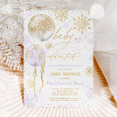 Search for purple gold baby shower invitations Snowflakes