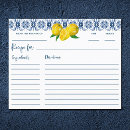 Search for lemon recipe cards Watercolor