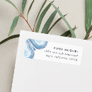 Search for blue wave return address labels Watercolor