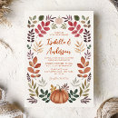 Search for love wedding invitations autumn leaves