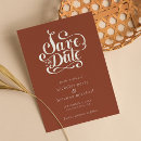 Search for burnt orange wedding save the dates Simple minimalist