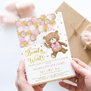 Search for pink and brown baby shower invitations Teddy bear