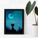 Search for moon cat posters Elegant