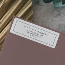Search for housewarming return address labels Elegant bride and groom