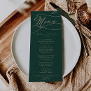 Search for emerald green menus Modern rehearsal dinner