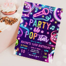 Search for pop star birthday invitations Music birthday party
