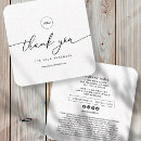 Search for thank you for your purchase business cards Black and white