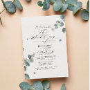 Search for watercolor foliage wedding invitations Classy modern minimal
