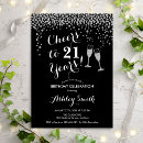 Search for black 21st birthday invitations 21 years