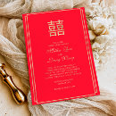 Recherche de bonheur de mariage invitations Rouge et or