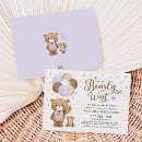 Search for purple teddy bear baby shower invitations We can bearly wait