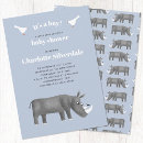 Recherche de rhinocéros invitations Baby