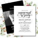 Search for hearts engagement party invitations Black