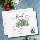 Search for holly berries thank you cards Watercolor