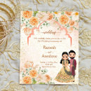 Search for peach flower wedding invitations Orange