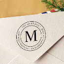 Search for round return address labels rubber stamps Curved text script