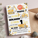 Search for construction 1st birthday invitations Modern