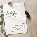 Search for all white birthday invitations Black and white