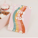 Search for five is a vibe birthday invitations Retro