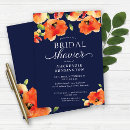 Search for blue and orange bridal shower invitations Floral