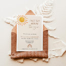 Search for sun 1st birthday invitations Boho rainbow