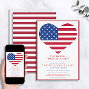 Search for baby memorial invitations Red white and blue