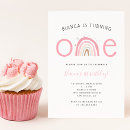 Search for rainbow 1st birthday invitations Stars