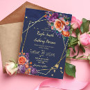 Recherche de rose bleu marine mariage invitations Aquarelle