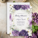 Search for purple glitter baby shower invitations Flowers