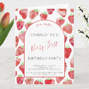 Recherche de de fraise anniversaire invitations Fille premier anniversaire