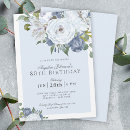 Search for blue and white birthday invitations Botanical