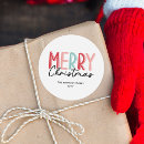 Search for retro name tags stickers Merry christmas