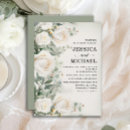 Search for white rose wedding invitations Eucalyptus