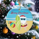 Search for surfing santa ornaments Beach
