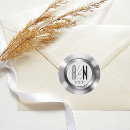 Search for silver monogram wedding stickers Black and white