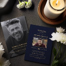 Search for navy blue funeral invitations In loving memory