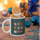 Search for funny cat christmas mugs Green
