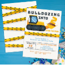 Search for bulldozer birthday invitations Excavator bulldozer backhoe