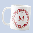 Search for red monogrammed mugs Red and white