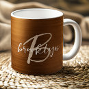 Recherche de orange et blanc tasses Monogramme initial