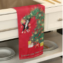 Search for christmas cat tea towels Red