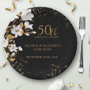 Search for anniversary plates Black and gold