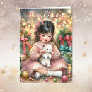 Search for vintage little girl christmas cards Retro