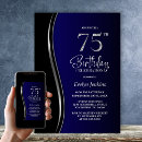 Search for blue 75th birthday invitations Silver