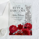 Search for red fifty and fabulous invitations Silver