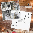 Search for black white paw print postcards Meowy christmas