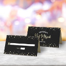 Search for gold confetti place cards Black and gold