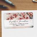 Search for pink baby shower return address labels Cherry blossom