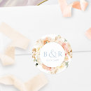 Search for peach and blue wedding stickers Watercolor floral