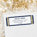 Search for navy blue and white stripes return address labels Elegant